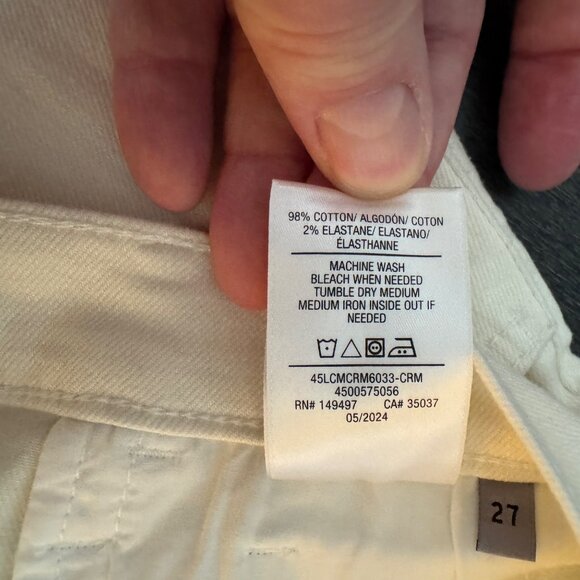 Joe's Jeans High-Rise Cream Denim Skirt Women's Frayed Hem & Front Slit Size 27 - Picture 6 of 8